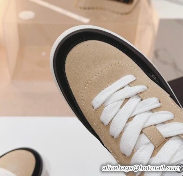 Good Quality Chanel Velvet & Suede Platform Sneakers Beige G45208 802020