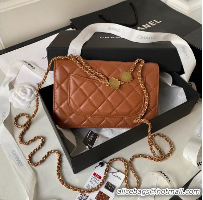 Famous Brand Chanel MINI FLAP BAG AP3424 brown