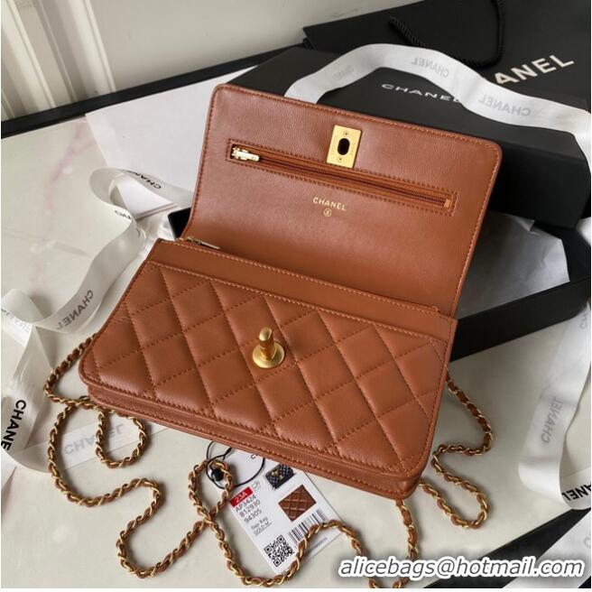 Famous Brand Chanel MINI FLAP BAG AP3424 brown