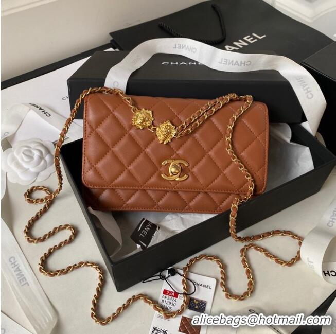 Famous Brand Chanel MINI FLAP BAG AP3424 brown