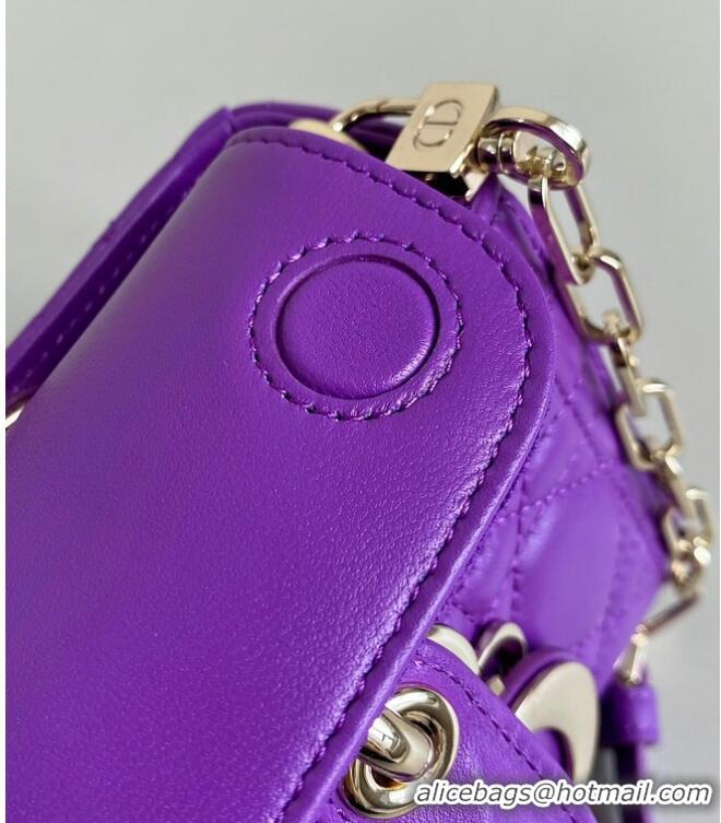 Pretty Style DIOR SMALL LADY D-JOY BAG Cannage Lambskin M0613ON Purple