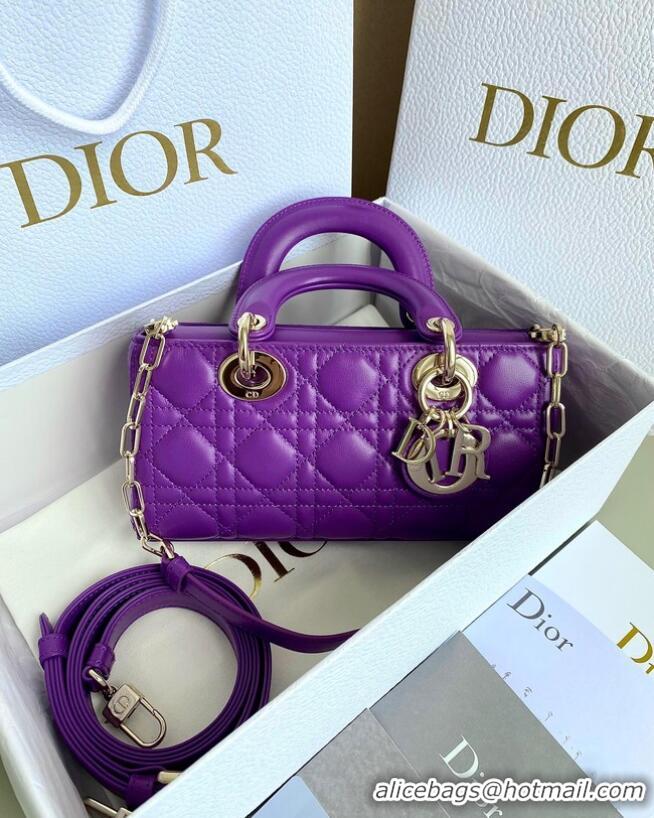 Pretty Style DIOR SMALL LADY D-JOY BAG Cannage Lambskin M0613ON Purple