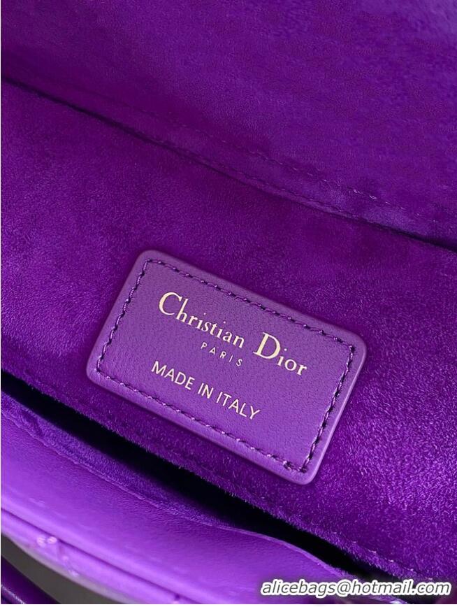 Pretty Style DIOR SMALL LADY D-JOY BAG Cannage Lambskin M0613ON Purple