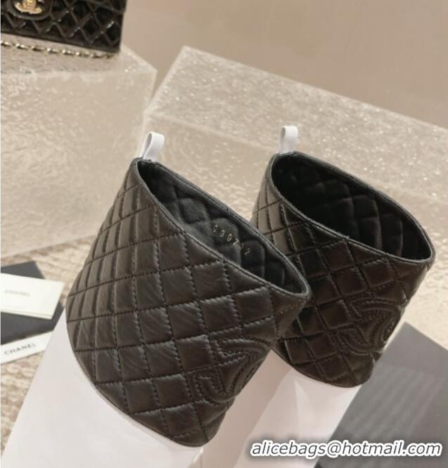 Hot Style Chanel Quilted Lambskin & Calfskin High Boots with Lug Sole White/Black 802040