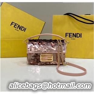 Buy Inexpensive Fendi Baguette Mini Bag in Sequins 8601S Nude 2023