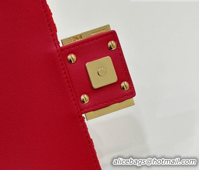 Low Price Fendi Baguette Mini Bag in Sequins 8601S Red 2023