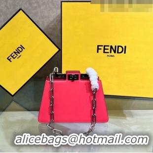 Discount Fendi Peekaboo Cut Petite Mini Bag in Glossy Leather F5054 Pink 2023