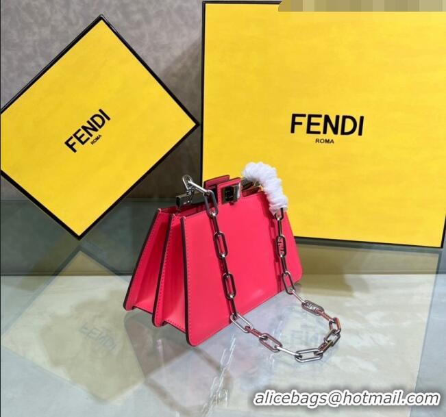 Discount Fendi Peekaboo Cut Petite Mini Bag in Glossy Leather F5054 Pink 2023