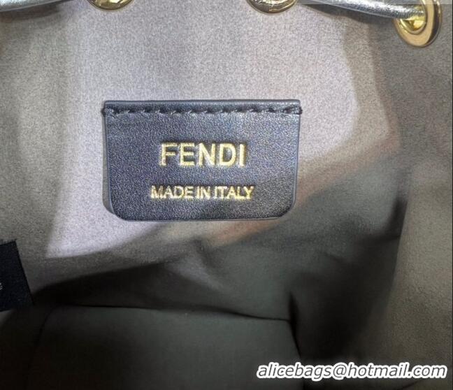 Grade Quality Fendi Mon Tresor Leather Mini Bucket Bag with FENDI ROMA F15064 Silver 2023