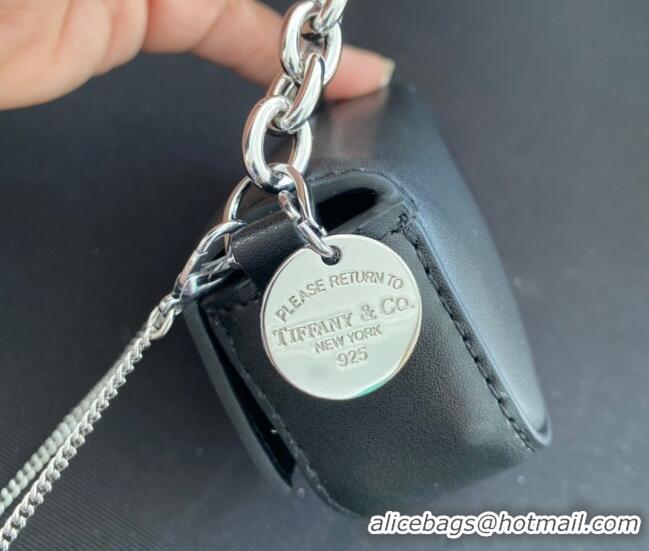 Well Crafted Tiffany & Co. x Fendi Nano Baguette Bag Charm with Chain in Calf Leather F8001 Black 2023