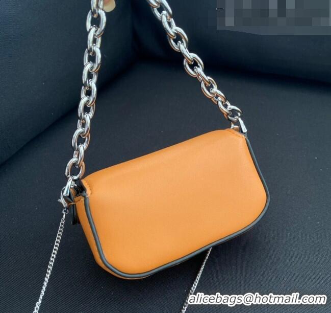 Cheapest Tiffany & Co. x Fendi Nano Baguette Bag Charm with Chain in Calf Leather F8001 Brown 2023