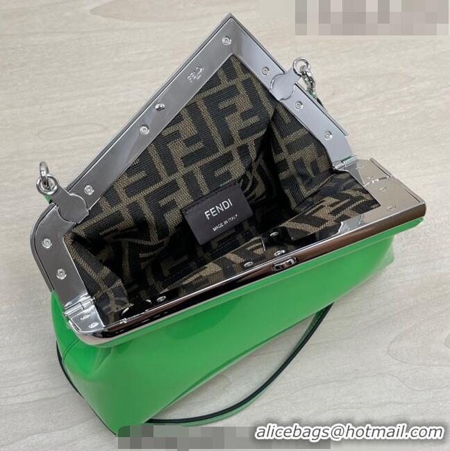 Low Cost Fendi First Small Bag in Patent Leather 2217 Green 2023