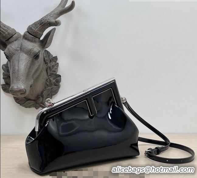 Famous Brand Fendi First Small Bag in Patent Leather 2217 Black 2023