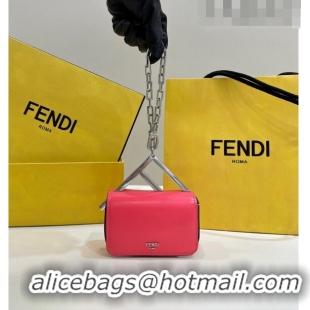 Super Quality Fendi First Sight Nano Bag Charm in  Glossy Leather 8609S Dark Pink 2023