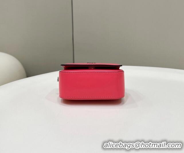 Super Quality Fendi First Sight Nano Bag Charm in  Glossy Leather 8609S Dark Pink 2023