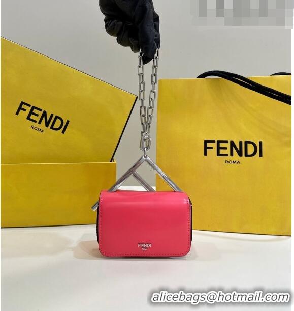 Super Quality Fendi First Sight Nano Bag Charm in  Glossy Leather 8609S Dark Pink 2023