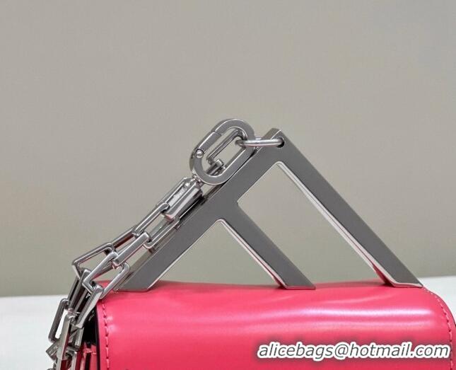 Super Quality Fendi First Sight Nano Bag Charm in  Glossy Leather 8609S Dark Pink 2023