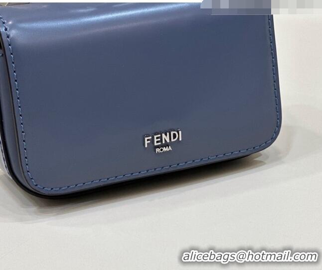 Top Design Fendi First Sight Nano Bag Charm in Glossy Leather 8609S Blue 2023