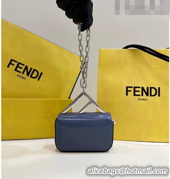 Top Design Fendi First Sight Nano Bag Charm in Glossy Leather 8609S Blue 2023