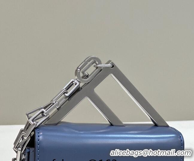 Top Design Fendi First Sight Nano Bag Charm in Glossy Leather 8609S Blue 2023