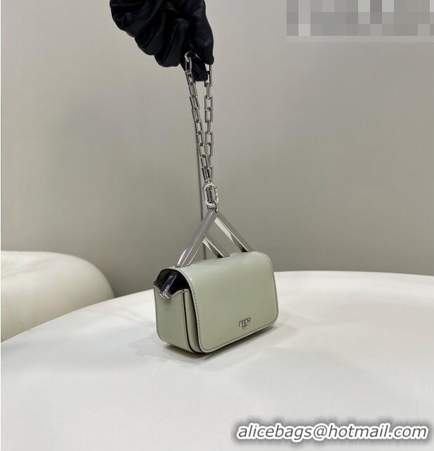 Top Quality Fendi First Sight Nano Bag Charm in Glossy Leather 8609S Pale Green 2023