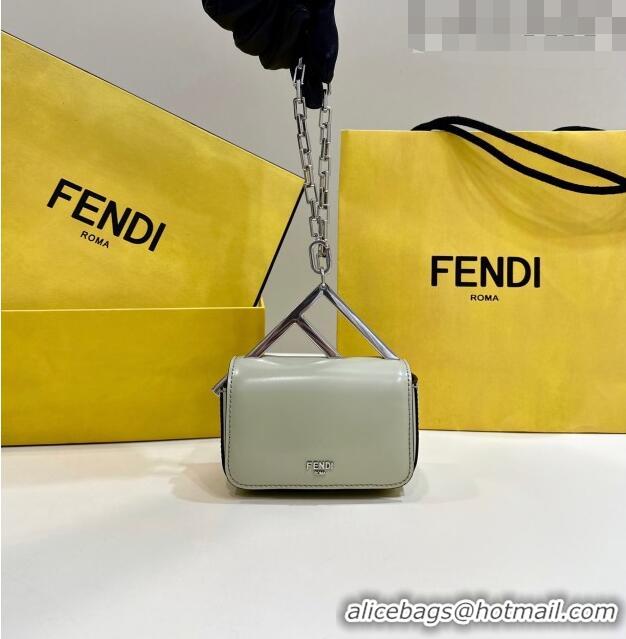 Top Quality Fendi First Sight Nano Bag Charm in Glossy Leather 8609S Pale Green 2023