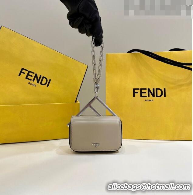 High Quality Fendi First Sight Nano Bag Charm in Glossy Leather 8609S Beige 2023