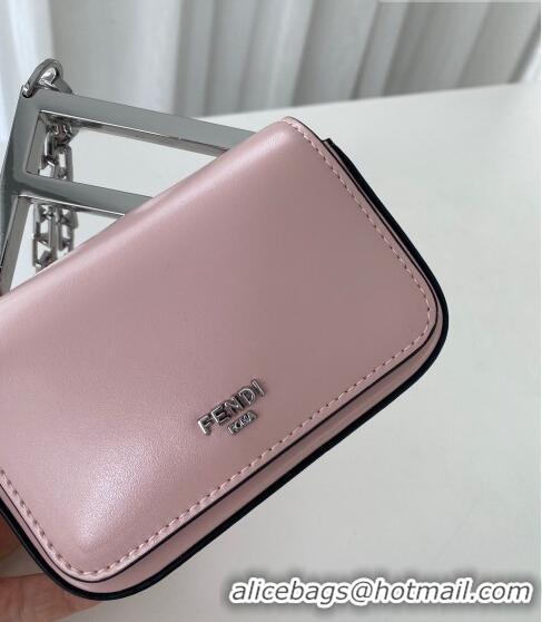 Good Taste Fendi First Sight Nano Bag Charm in Glossy Leather 8609S Light Pink 2023