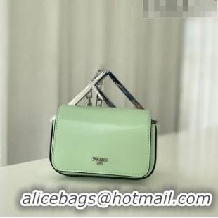 Shop Design Fendi First Sight Nano Bag Charm in Glossy Leather 8609S Light Green 2023