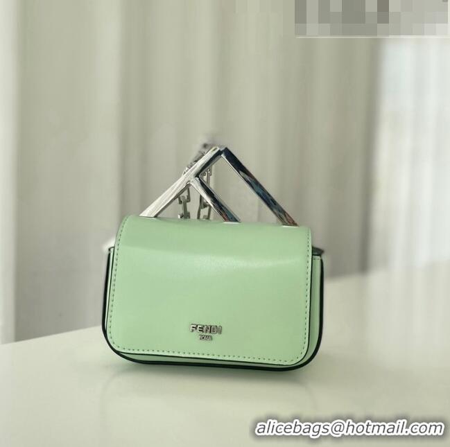 Shop Design Fendi First Sight Nano Bag Charm in Glossy Leather 8609S Light Green 2023