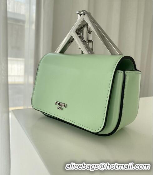 Shop Design Fendi First Sight Nano Bag Charm in Glossy Leather 8609S Light Green 2023