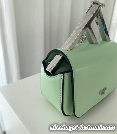 Shop Design Fendi First Sight Nano Bag Charm in Glossy Leather 8609S Light Green 2023