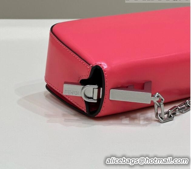 Discount Fendi First Sight Small Bag Charm in Glossy Leather 072M75 Dark Pink 2023