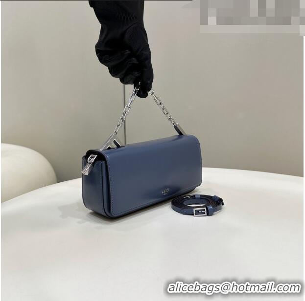 Popular Style Fendi First Sight Small Bag Charm in Glossy Leather 072M75 Blue 2023