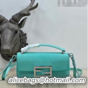 Super Quality Fendi Baguette Bag Phone in Satin 9031 Light Blue 2023