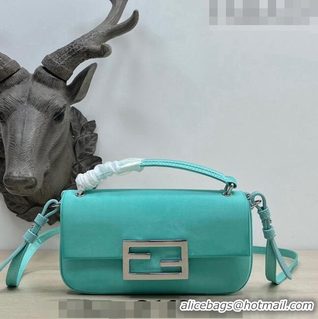 Super Quality Fendi Baguette Bag Phone in Satin 9031 Light Blue 2023