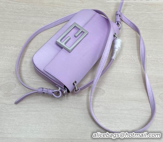 Buy Fashionable Fendi Baguette Bag Phone in Satin 9031 Light Purple 2023