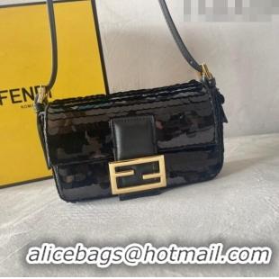 Unique Style Fendi Baguette 1997 Sequins Mini Bag 0191M72 Black 2023