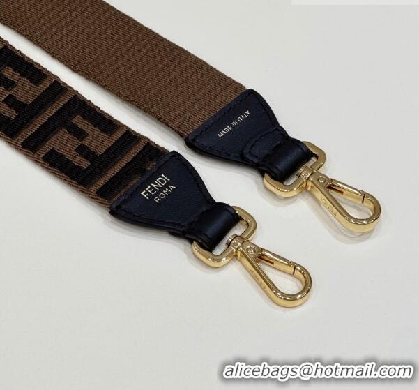 Famous Brand Fendi Strap You FF Fabric Shoulder Strap 895 Brown/Black 2023