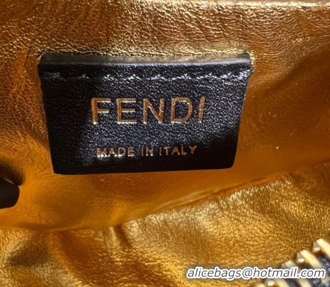 Luxurious Best Fendi Nano Fendigraphy Leather Hobo Bag Charm F3104 Black 2023