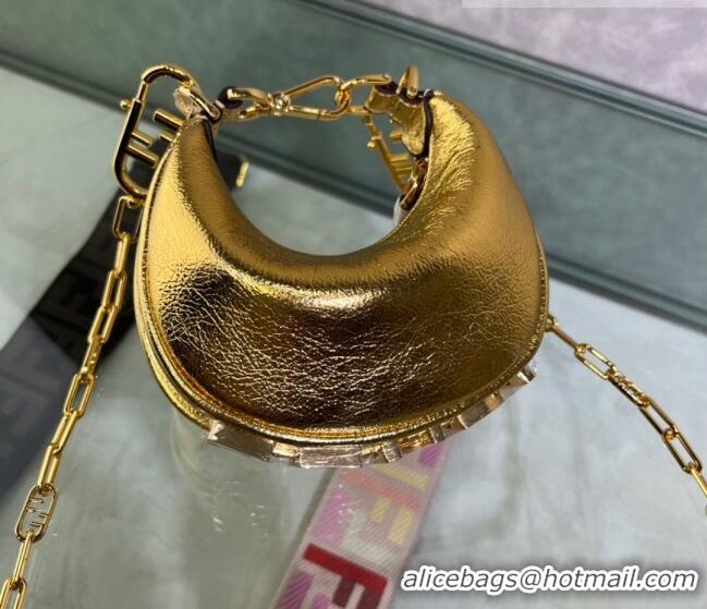 Good Taste Fendi Nano Fendigraphy Leather Hobo Bag Charm F3104 Gold 2023