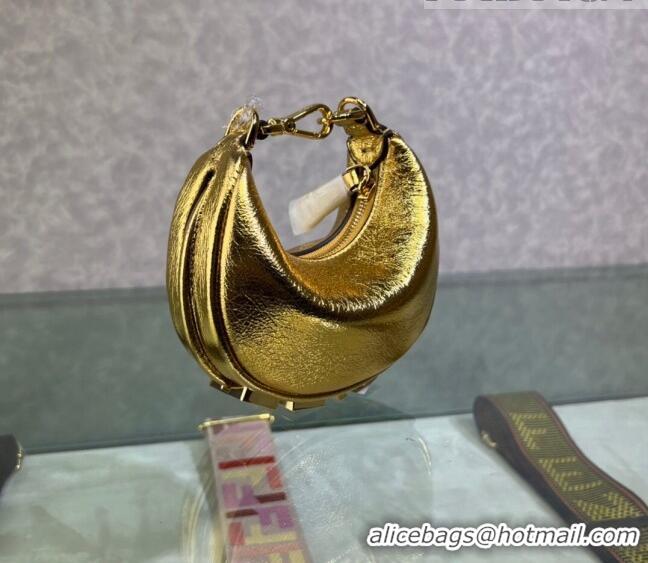 Good Taste Fendi Nano Fendigraphy Leather Hobo Bag Charm F3104 Gold 2023