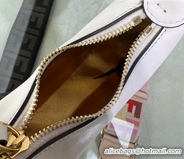 Top Quality Fendi Nano Fendigraphy Leather Hobo Bag Charm F3104 White 2023