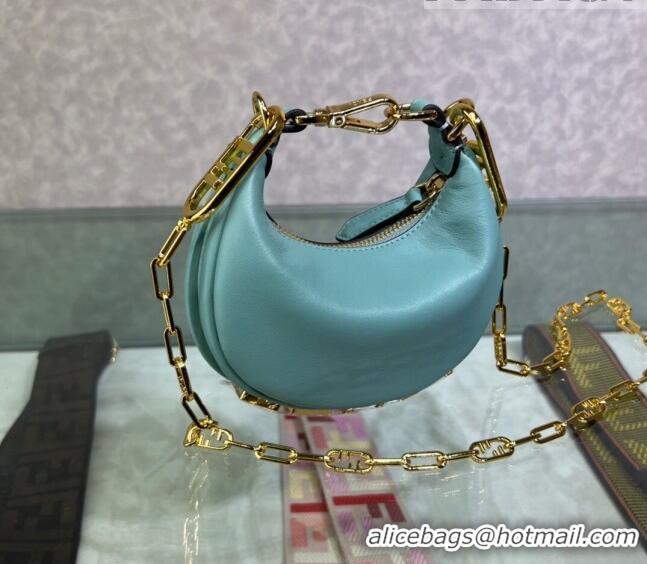 Buy Fashionable Fendi Nano Fendigraphy Leather Hobo Bag Charm F3104 Blue 2023