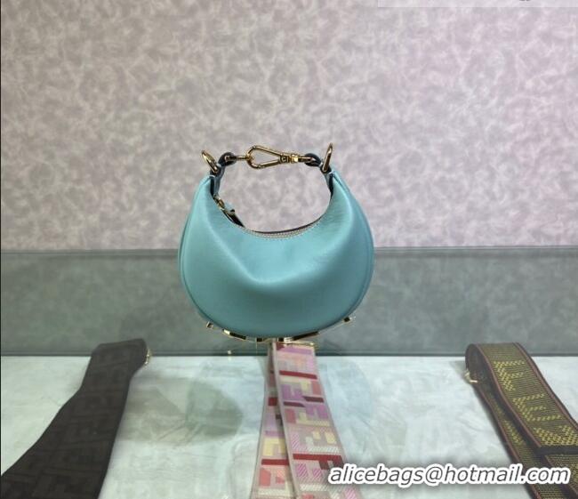 Buy Fashionable Fendi Nano Fendigraphy Leather Hobo Bag Charm F3104 Blue 2023