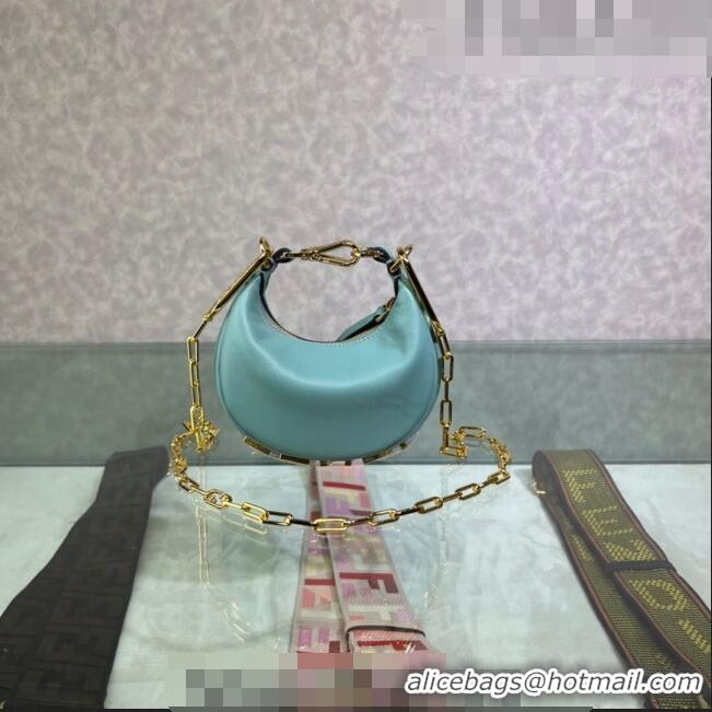 Buy Fashionable Fendi Nano Fendigraphy Leather Hobo Bag Charm F3104 Blue 2023