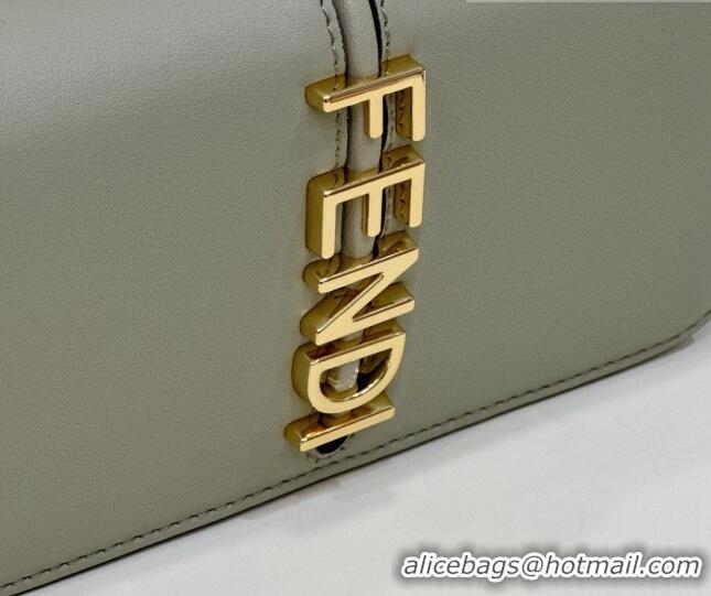 Famous Brand Fendi Fendigraphy Leather Wallet On Chain F3105 Grey 2023