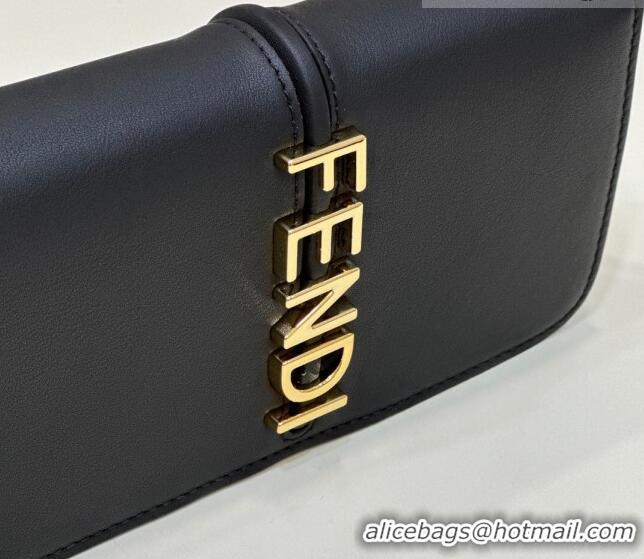 Good Looking Fendi Fendigraphy Leather Wallet On Chain F3105 Black 2023