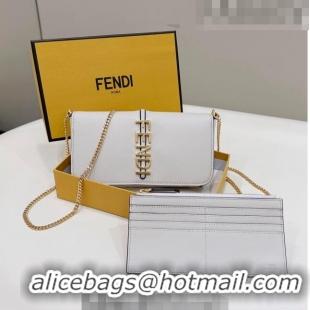 Top Grade Fendi Fendigraphy Leather Wallet On Chain F3105 White 2023