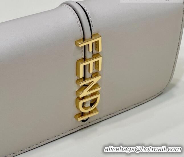 Top Grade Fendi Fendigraphy Leather Wallet On Chain F3105 White 2023